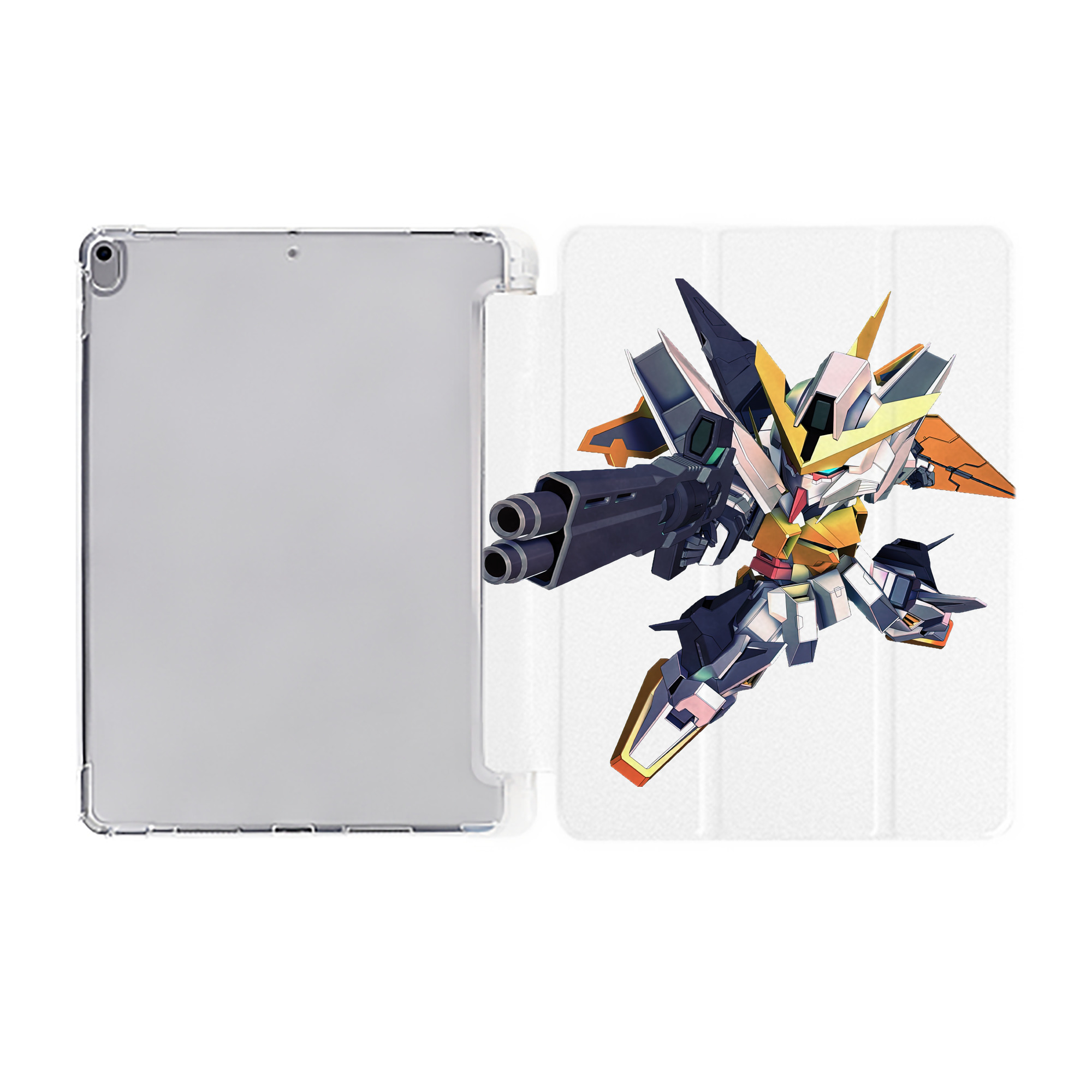 （画像用） 機動戦士ガンダム Mobile Suit Gundam IPad ケース ペン収納付き 三つ折りスタンド PUレザー×シリコン 対応機種9.5/10.5/10.9インチ